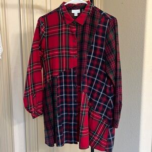 JJill Christmas Blouse EXCELLENT condition worn 2x. No issues whatsoever.